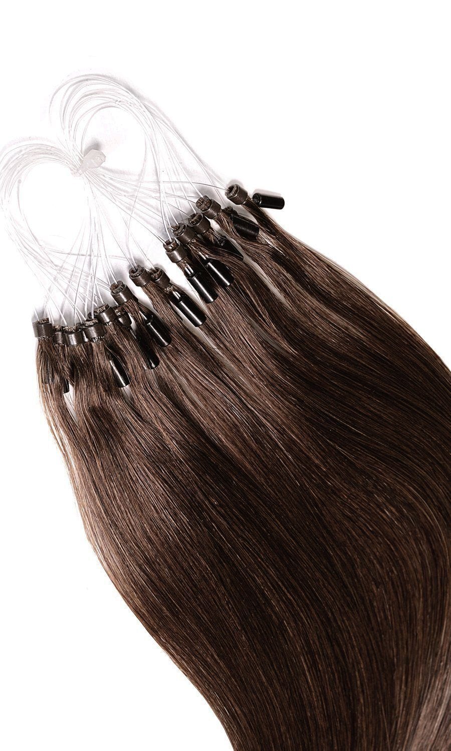 Microring Haarverlängerung - Kastanien-Dunkelbraun - 100% Echthaar