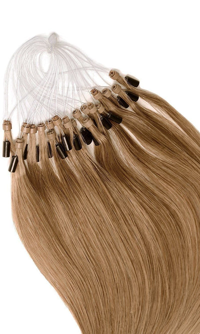 Eine schonende Methode der Haarverlängerung - Hellbraun-Karamell