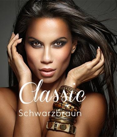 Schwarz-Braun Clip-in Natural Hair Extensions